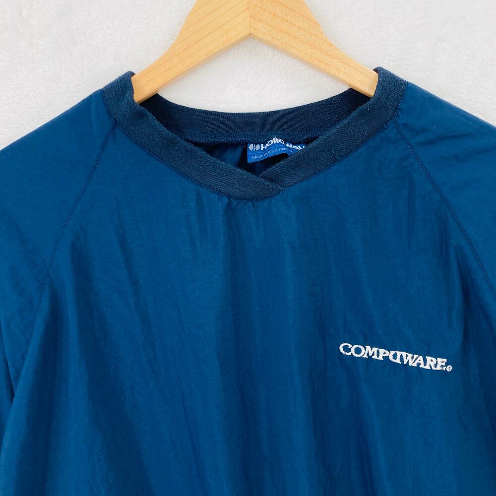 Vintage Compuware Windbreaker Adult Large Holloway Blue Lightweight Nylon Golf